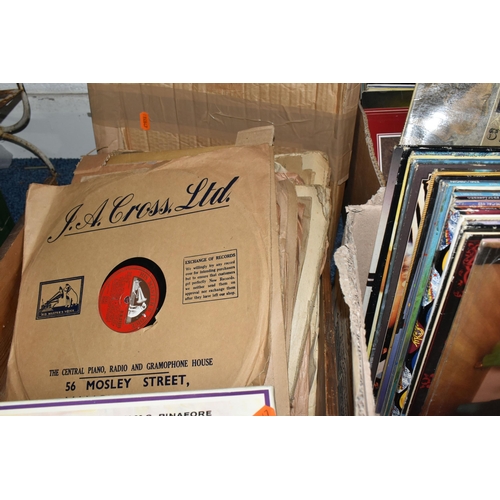 525 - THREE BOXES AND LOOSE MOSTLY MUSICAL, CLASSICAL AND SOUNDTRACK LPS to include approximately two hund... 