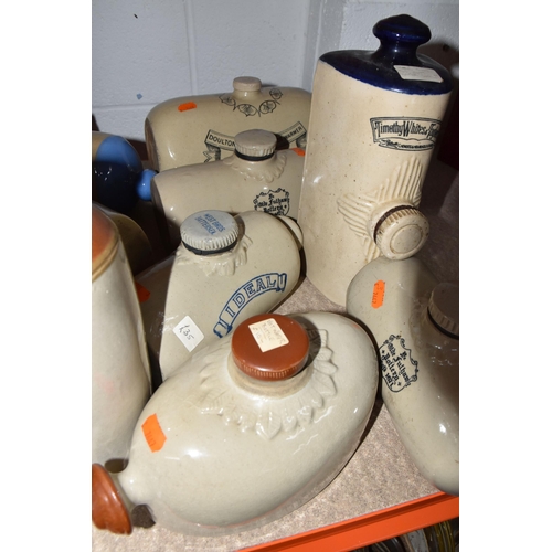 539 - A LARGE QUANTITY OF STONEWARE FOOT WARMERS, comprising twenty assorted foot warmers, maker's names i... 