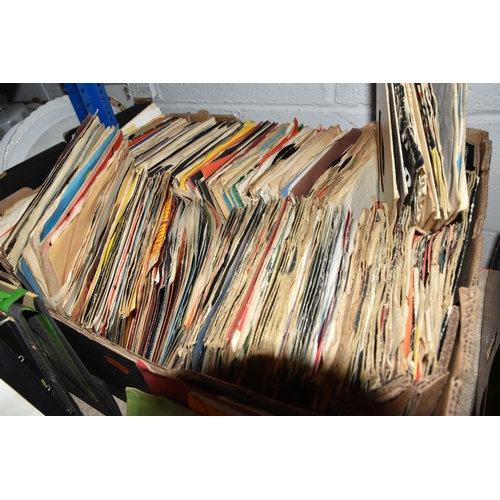 541 - ONE BOX AND ONE CASE OF SINGLE 45 RPM VINYL RECORDS, approximately three hundred records, artists in... 