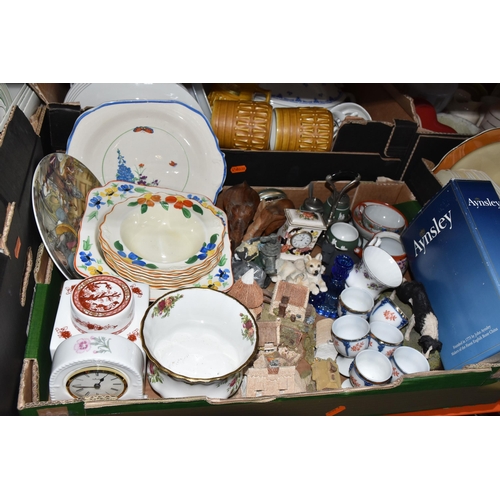 547 - SIX BOXES AND LOOSE CERAMICS, to include a Coalport 'Indian Tree Coral' pattern tea caddy, a Crown D... 