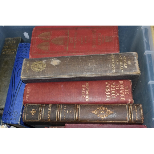 558 - TWO BOXES OF ANTIQUARIAN BOOKS, to include Alice's Adventures in Wonderland by Lewis Carroll with ei... 