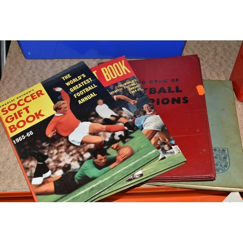 565 - FOUR BOXES OF FOOTBALL PROGRAMMES AND EPHEMERA, to include a collection of Stafford Rangers F.C foot... 