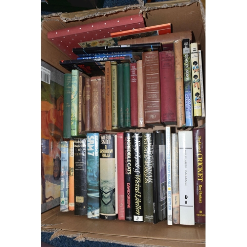 567 - FIVE BOXES OF BOOKS, to include eight Anthony Horowitz Alex Rider novels, other authors include Dani... 