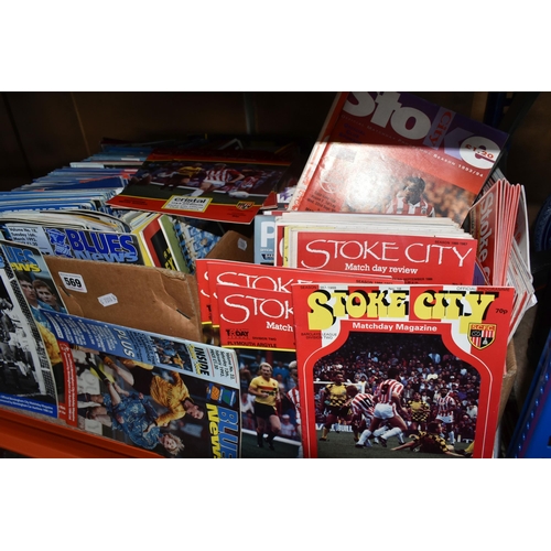 569 - THREE BOXES OF FOOTBALL LEAGUE PROGRAMMES consisting of several hundred matchday Programmes from Mid... 