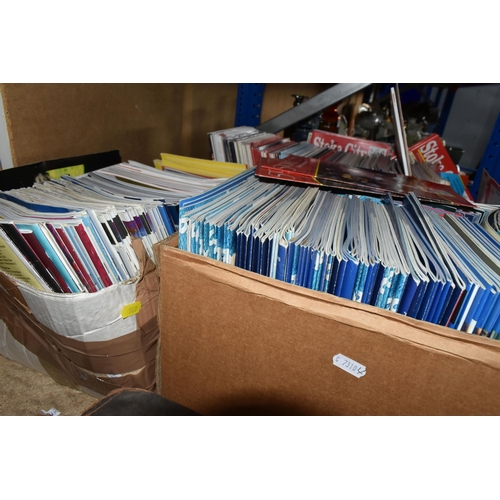 569 - THREE BOXES OF FOOTBALL LEAGUE PROGRAMMES consisting of several hundred matchday Programmes from Mid... 