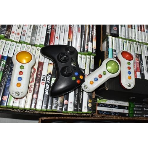 582 - COLLECTION OF XBOX CONSOLES AND GAMES, includes three Xbox 360 consoles and approximately 200 games ... 