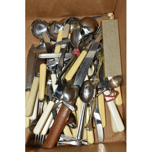 583 - THREE BOXES OF METAL WARE, to include a plated pincushion in the form of a shoe, a small copper wate... 