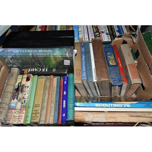 589 - SEVEN BOXES OF BOOKS, approximately one hundred and fifty titles in hardback and paperback formats, ... 