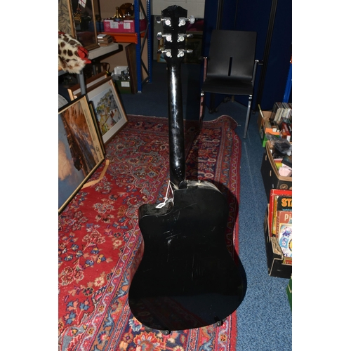 592 - A FENDER ELECTRO-ACOUSTIC GUITAR, model DG60CE-BLK, black finish, serial no CC130334764, PLEASE NOTE... 