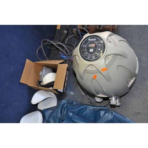 1125 - A LAZ-Y-SPA BLOW UP HOT TUB with cover, a Bestway heater pump etc (pump PAT pass and working) (spa n... 