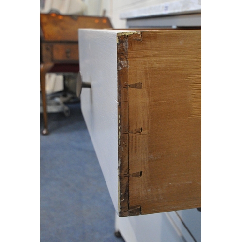 1210 - A WHITE PAINTED CHEST OF TWO SHORT OVER TWO LONG DRAWERS, with a later added formica top, width 99cm... 