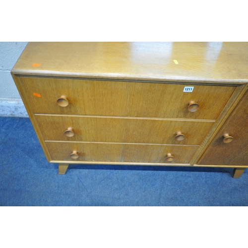 1211 - A MEREDEW DRESSING CHEST, with a single mirror, three drawers, and a single cupboard door, width 115... 