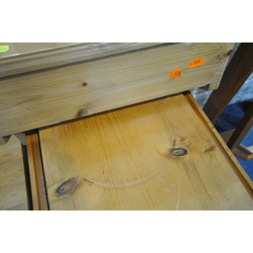 1233 - A SELECTION OF PINE OCCASIONAL FURNITURE, to include a lamp table with a single drawer, width 53cm x... 