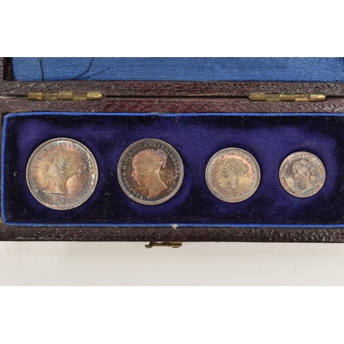 145 - A CASED SET OF MAUNDY COINS VICTORIA 1871 4d to 1d