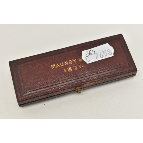 145 - A CASED SET OF MAUNDY COINS VICTORIA 1871 4d to 1d