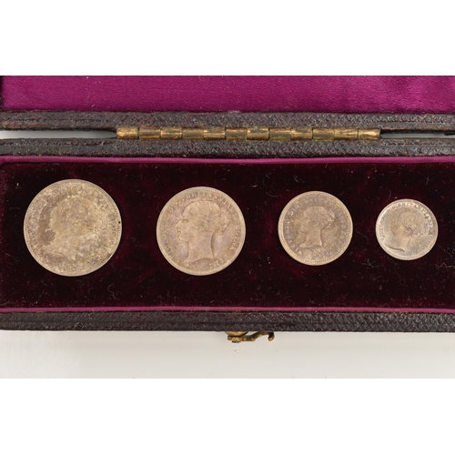 147 - A CASED SET OF MAUNDY COINS VICTORIA  1883 4d-1d