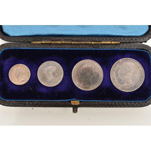 151 - A CASED SET OF MAUNDY COINS VICTORIA 1887 4d-1d