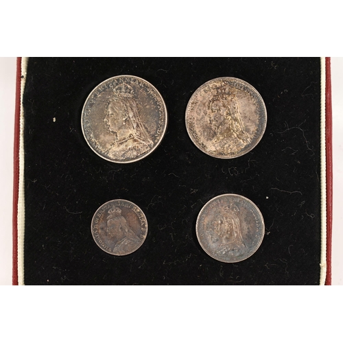 152 - A CASED SET OF MAUNDY COINS VICTORIA 1888 4d-1d