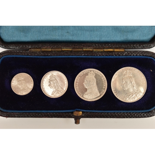 153 - A CASED SET OF MAUNDY COINS VICTORIA  1890 HIGH GRADE