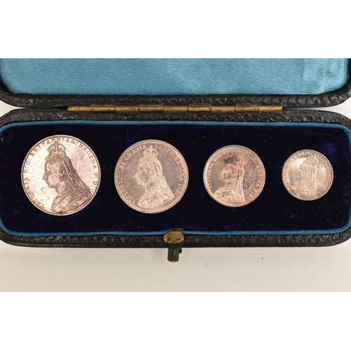 155 - A CASED SET OF MAUNDY COINS  VICTORIA 1892 4d-1d