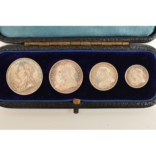 157 - A CASED SET OF MAUNDY COINS VICTORIA  1894 4d-1d