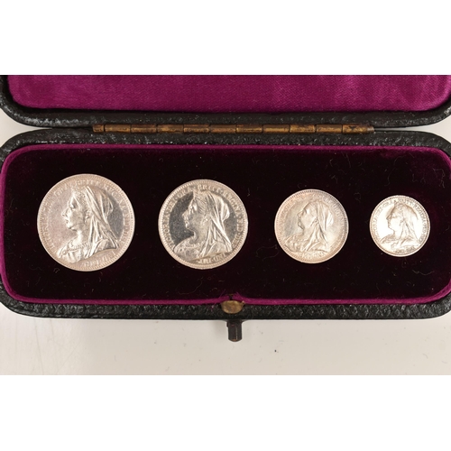 159 - A CASED SET OF HIGH GRADE MAUNDY COINS VICTORIA 1897 4d-1d