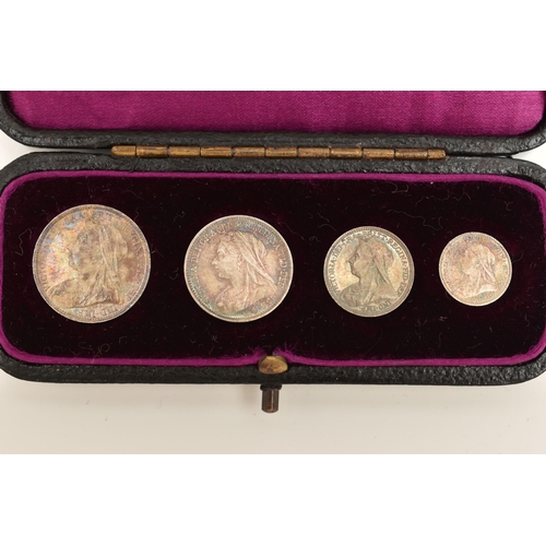 160 - A CASED SET OF MAUNDY COINS VICTORIA  1898 4d-1d