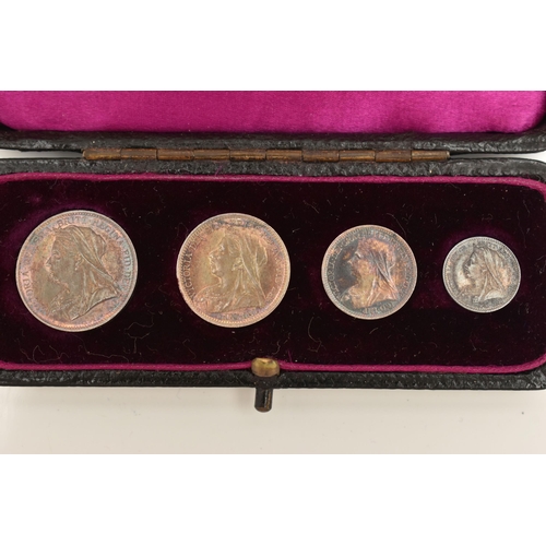 161 - A CASED SET OF MAUNDY COINS VICTORIA  1899 4d-1d