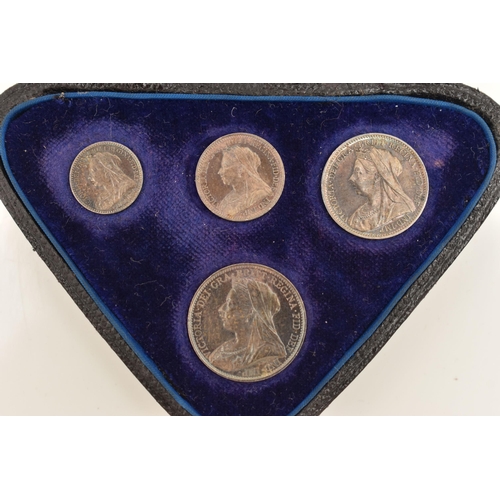 162 - A CASED SET OF MAUNDY COINS VICTORIA  1900 4d-1d