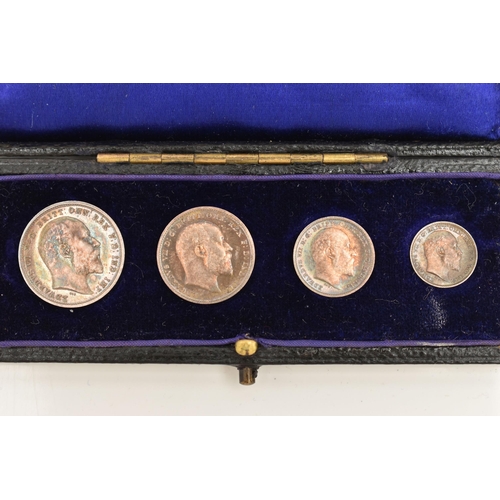 164 - A CASED SET OF MAUNDY COINS EDWARD VII 1903 4d-1d