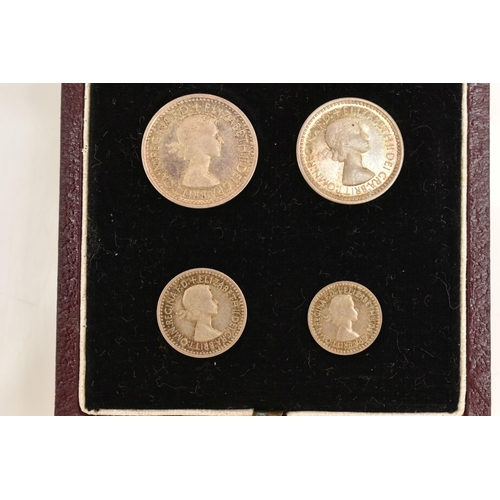 172 - A CASED SET OF MAUNDY COINS ELIZABETH II 1953 4d-1d