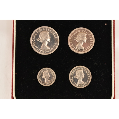 173 - A CASED SET OF MAUNDY COINS ELIZABETH II 1955 4d-1d