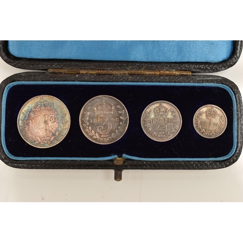 176 - A CASED SET OF MAUNDY COINS VICTORIA 1896 4d-1d