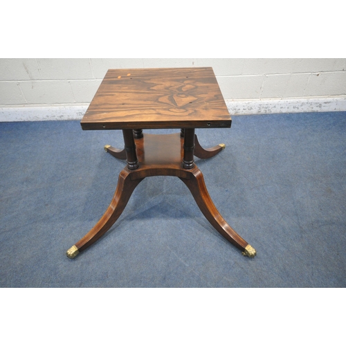 1238 - POSSIBLY REPRODUX, A LARGE CIRCULAR MAHOGANY TABLE, with yew wood inlay, raised on a single pedestal... 