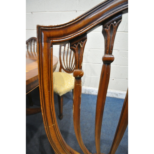 1238 - POSSIBLY REPRODUX, A LARGE CIRCULAR MAHOGANY TABLE, with yew wood inlay, raised on a single pedestal... 