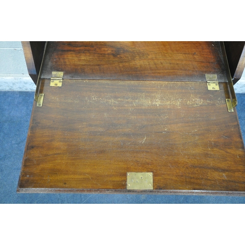 1247 - AN EARLY 20TH CENTURY BURR WALNUT BUREAU, the fall front door enclosing a fitted interior, above a s... 