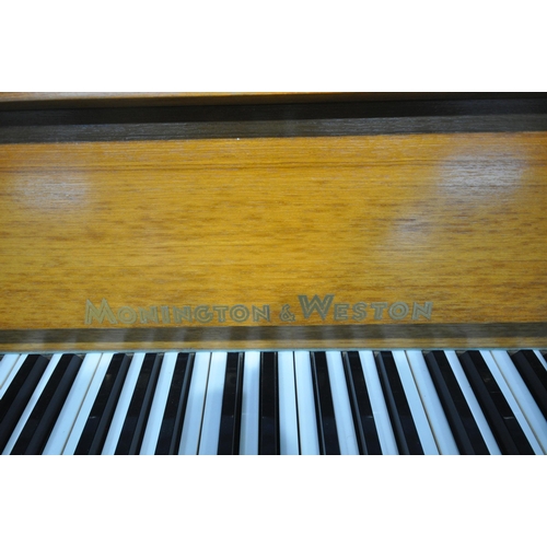 1256 - MONINGTON AND WESTON, A 20TH CENTURY OVERSTRUNG UPRIGHT PIANO, serial number 74407, width 141cm x de... 