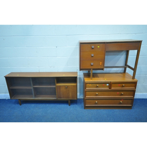 1278 - A SELECTION OF MID CENTURY TEAK FURNITURE, to include a G plan chest of two short over two long draw... 