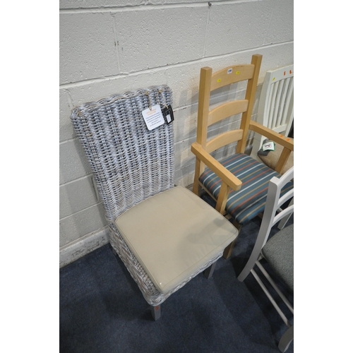 1295 - A VARIETY OF ODD CHAIRS, varying in shapes, sizes, styles, colours, materials, etc, along with a cir... 