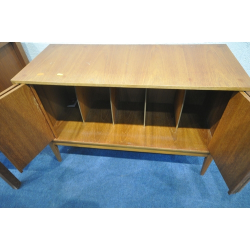 1324 - A MID CENTURY TEAK DESK, with three drawers, width 105cm x depth 60cm x height 72cm, along with a bi... 