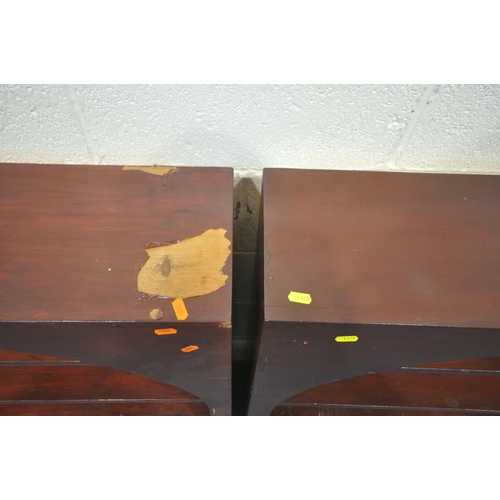 1329 - A PAIR OF STAINED PINE OPEN BOOKCASES, width 92cm x depth 24cm x height 89cm (condition report: over... 