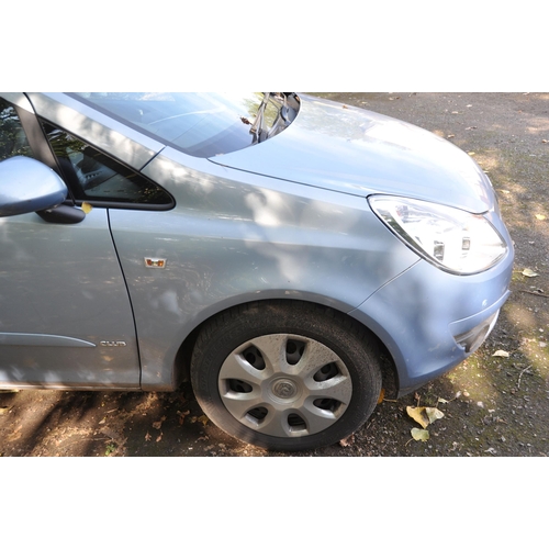 1001 - A 2007 VAUXHALL CORSA CLUB AUTO HATCHBACK CAR in metallic light blue, 1364cc petrol engine, automati... 