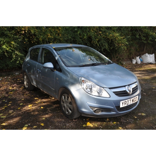 1001 - A 2007 VAUXHALL CORSA CLUB AUTO HATCHBACK CAR in metallic light blue, 1364cc petrol engine, automati... 