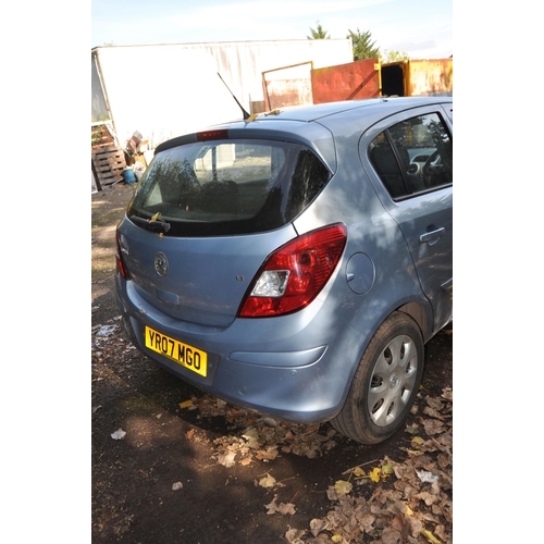 1001 - A 2007 VAUXHALL CORSA CLUB AUTO HATCHBACK CAR in metallic light blue, 1364cc petrol engine, automati... 