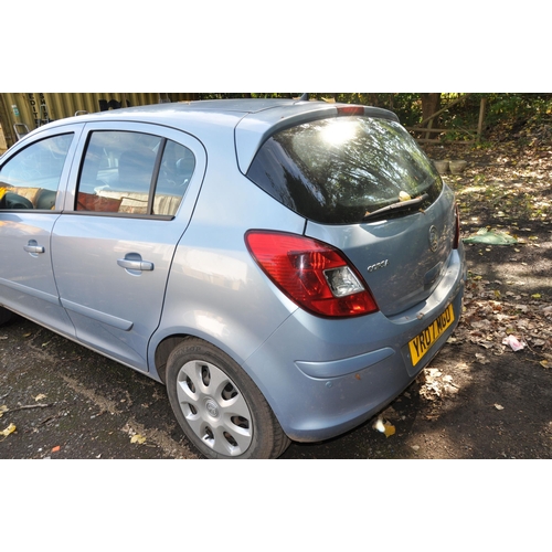 1001 - A 2007 VAUXHALL CORSA CLUB AUTO HATCHBACK CAR in metallic light blue, 1364cc petrol engine, automati... 