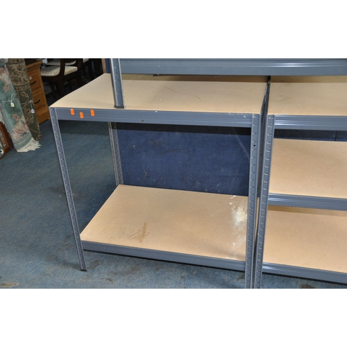 1065 - THREE LIGHTWEIGHT GARAGE SHELVING UNITS comprising of two Storalex widths 90cm depths 60cm heights 9... 