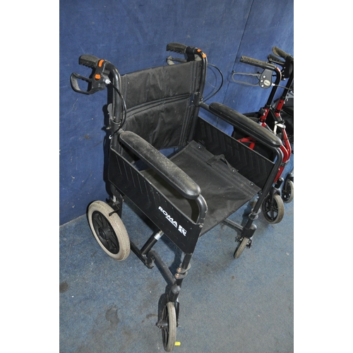 1066 - A ROMA FOLDING WHEELCHAIR along with two travelators by Days and Drive (3)