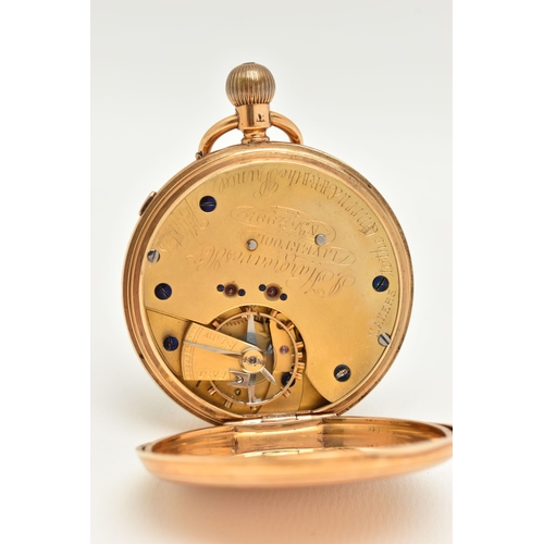 66 - A LATE VICTORIAN 18CT GOLD OPEN FACE POCKET WATCH, hand wound movement, round white dial signed 'J. ... 