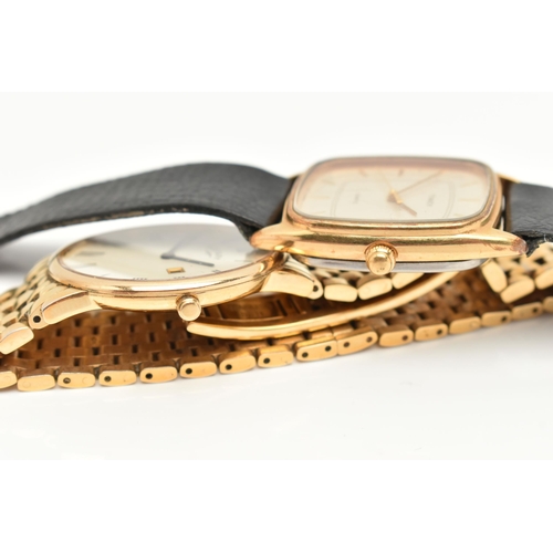 83 - TWO WRISTWATCHES, the first a gents 'Rotary' quartz movement, fitted with a gold plated bracelet and... 