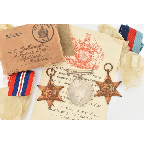 134 - WWII MEDALS, to include a 1929-1945 general service medal, missing ribbon, 'The Africa Star', 'The 1... 